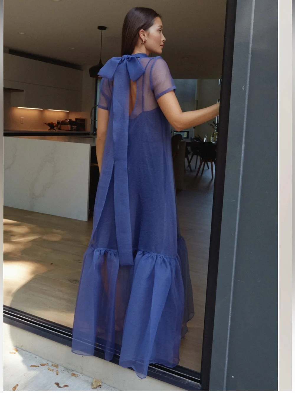 NWT CAARA Melody Navy Ted Baker Factory Maxi Dress  Size XL , Small , Medium - Picture 2 of 11